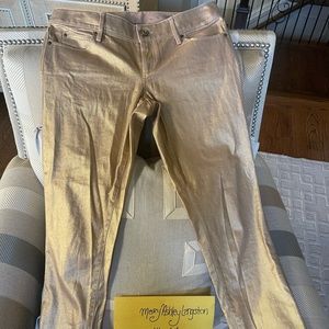 Lilly Pulitzer Worth Skinny Mini Pants, gold size 6
